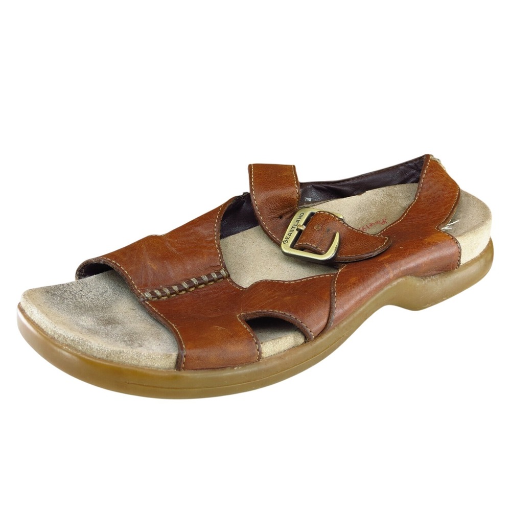 Eastland Women's Sport Sandals Size 7 Brown Leather Adjustable Comfortable